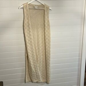 Full length sleeveless crocheted vest